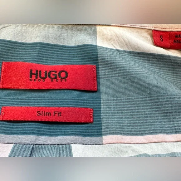 Hugo Boss Red Slim Fit patterned dress shirt Shirts